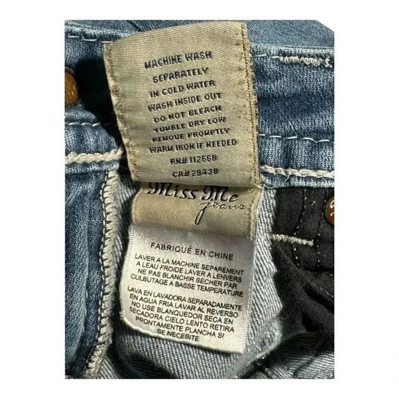Miss Me Women's Distressed Ankle Skinny Jeans Size 2 Size 25 Blue Medium Wash - Picture 6 of 9